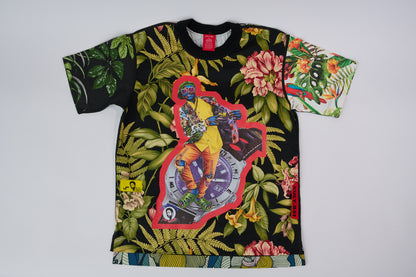 T-shirt BISENGO JP MIKA x XULY-BËT - Numéroté 11/65 - Taille S - Wearable-art inspiré du tableau "Tango ya Molato" (Le temps de la Sape) de la série de toiles BISENGO de JP MIKA.