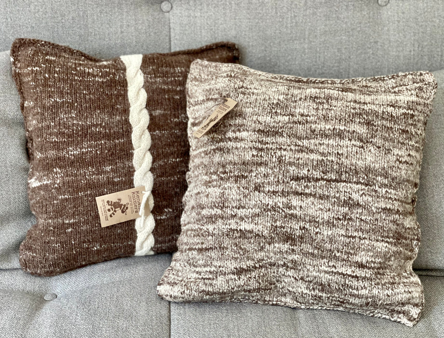 Ethnic cushion covers - Pure wool - chocolate and ecru - USAHILI
