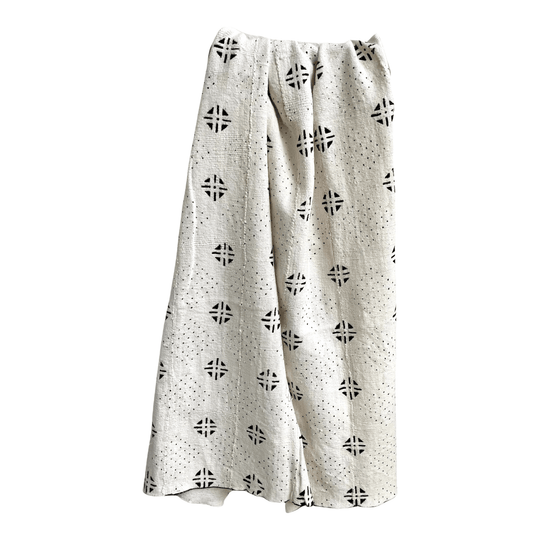 Plaid blanc en bogolan pur coton - LENGO - Studio Matongé