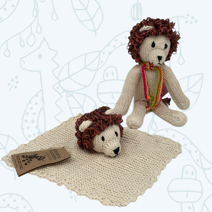 Long-legged lion comforter - Eco-friendly soft toy in organic cotton - HUGO