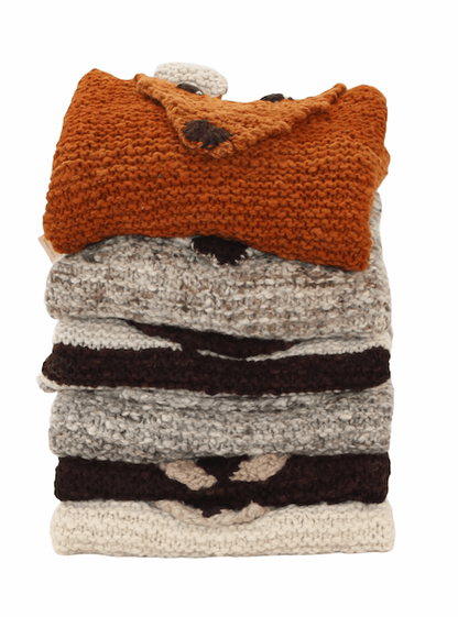 Brown bear rug in eco-responsible organic wool - BEARY - Kenana Knitters