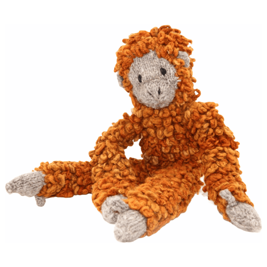 Tamarind monkey soft toy in eco-responsible organic wool - TAMY - Kenana Knitters