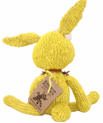 Eco-responsible handmade organic wool plush toy - rabbit - SIMONE - Kenana Knitters