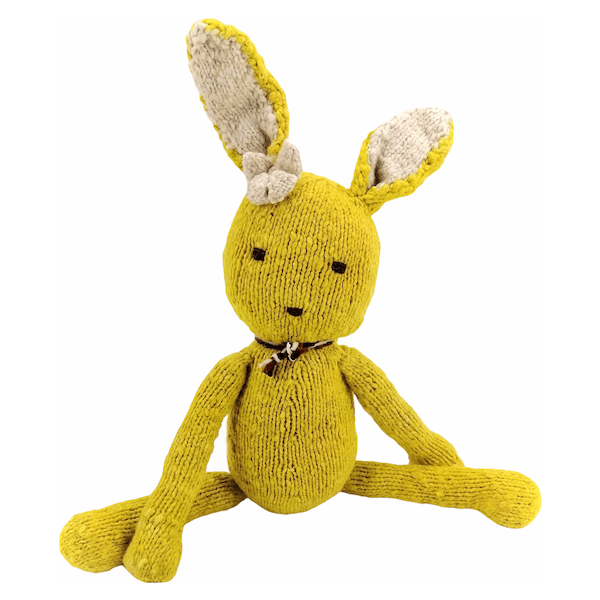 Eco-responsible handmade organic wool plush toy - rabbit - SIMONE - Kenana Knitters