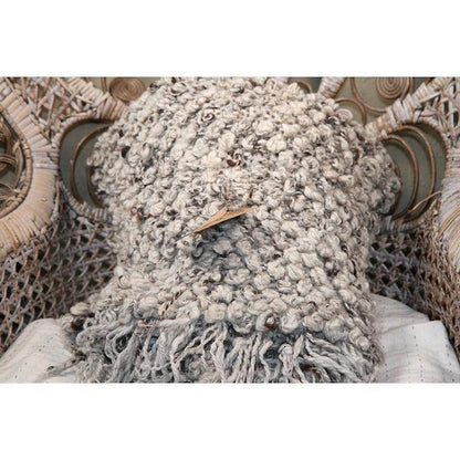 Gray plaid in 100% eco-responsible organic wool - TANGGOOR - Kenana Knitters