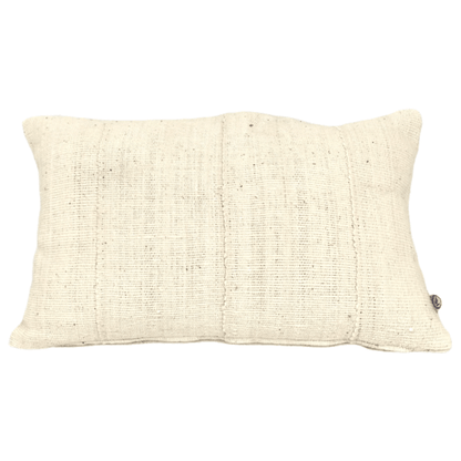 Ethnic Cushion Cover - Plain White Bogolan Mudcloth - CADDAAN