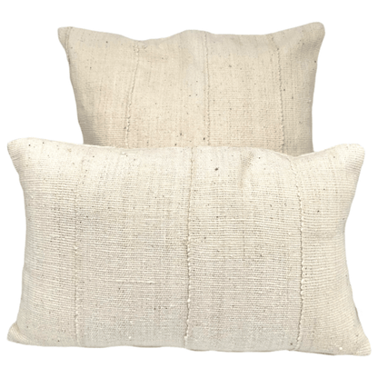 Ethnic Cushion Cover - Plain White Bogolan Mudcloth - CADDAAN