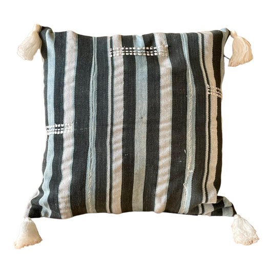 Ethnic cushion cover - Mossi vintage striped blue - AZURE
