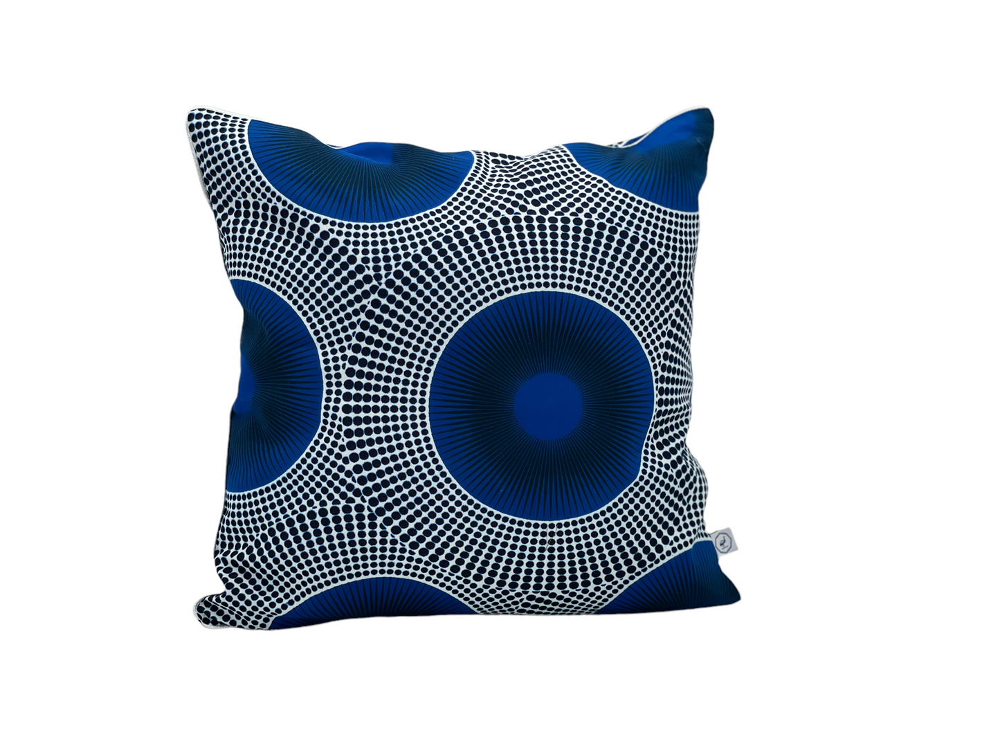 Ethnic cushion cover - Blue and white wax - WAALI