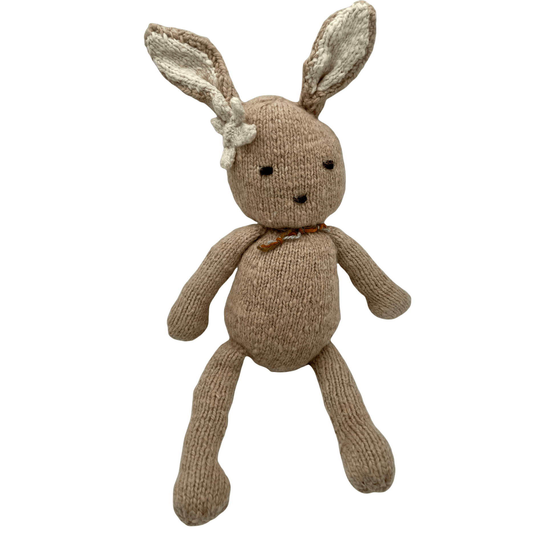 Peluche lapin en laine bio filée et tricotée à la main - SIMONE -  Kenana-Knitters