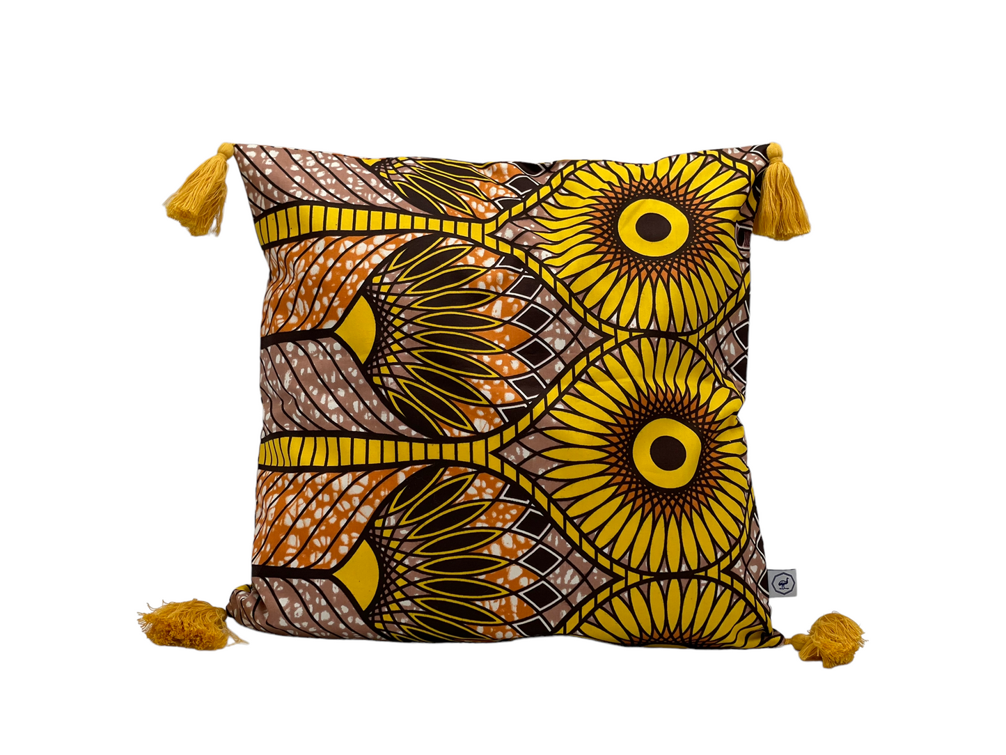 Ethnic cushion cover - Wax yellow and brown - JUA