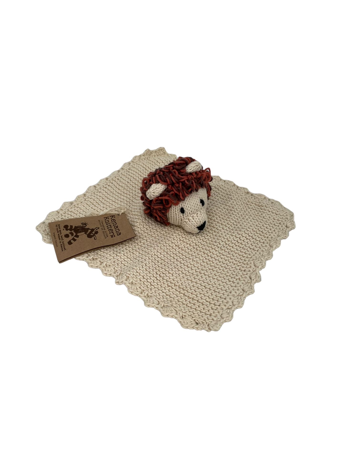 Lion flat comforter in eco-responsible organic cotton certified GOTS - LEONARD - Kenana Knitters
