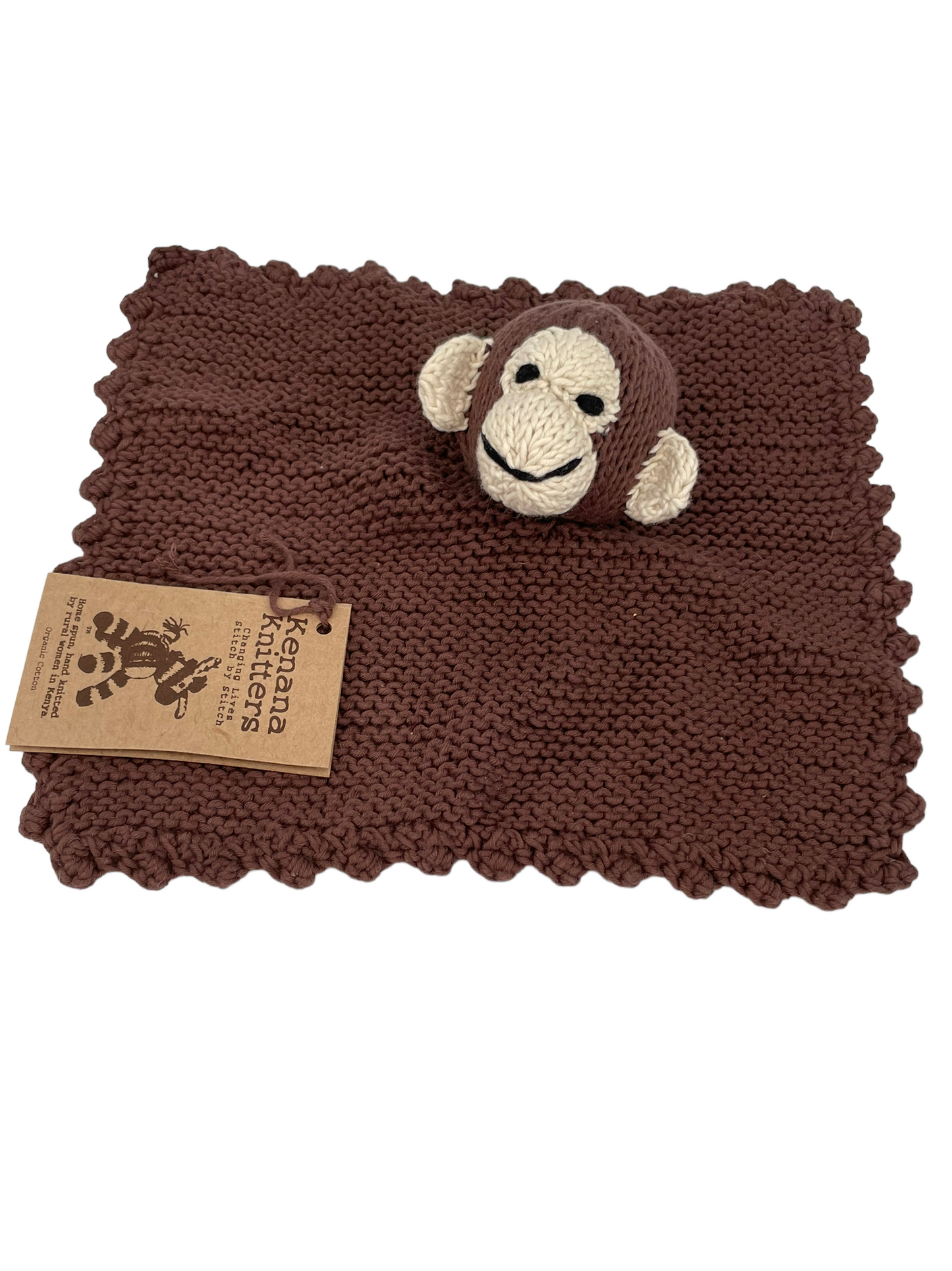 Monkey comforter in eco-responsible organic cotton certified GOTS - MARCEL - Kenana Knitters