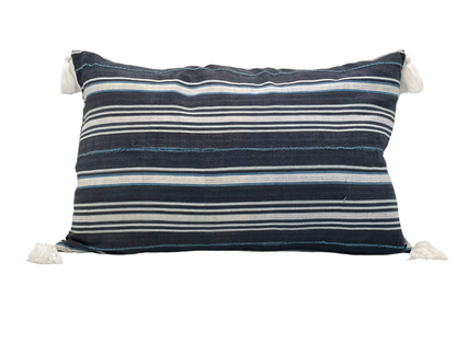 Ethnic cushion cover - Mossi vintage blue striped - ANGA