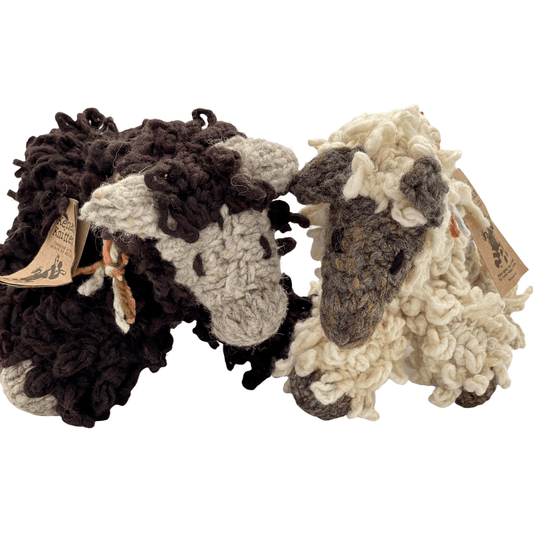 Eco-responsible handmade organic wool sheep soft toy - MILTON - Kenana Knitters